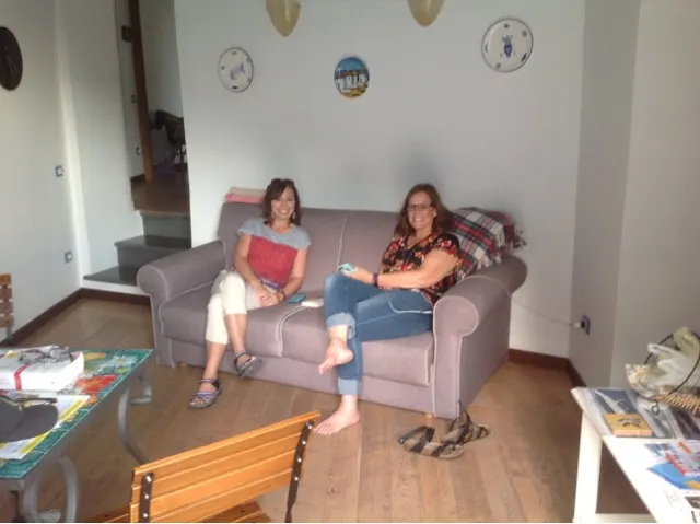 Our BNB...two lovely ladies catching up...Michelle and Denise.