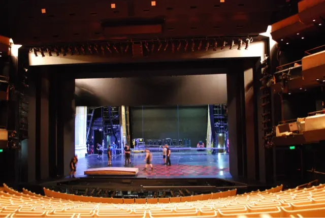 One of the other theaters. The stage is unique in that it is square...not a rectangle. So props and stuff go up and down instead of from left of stage or right of stage. Kind of interesting...