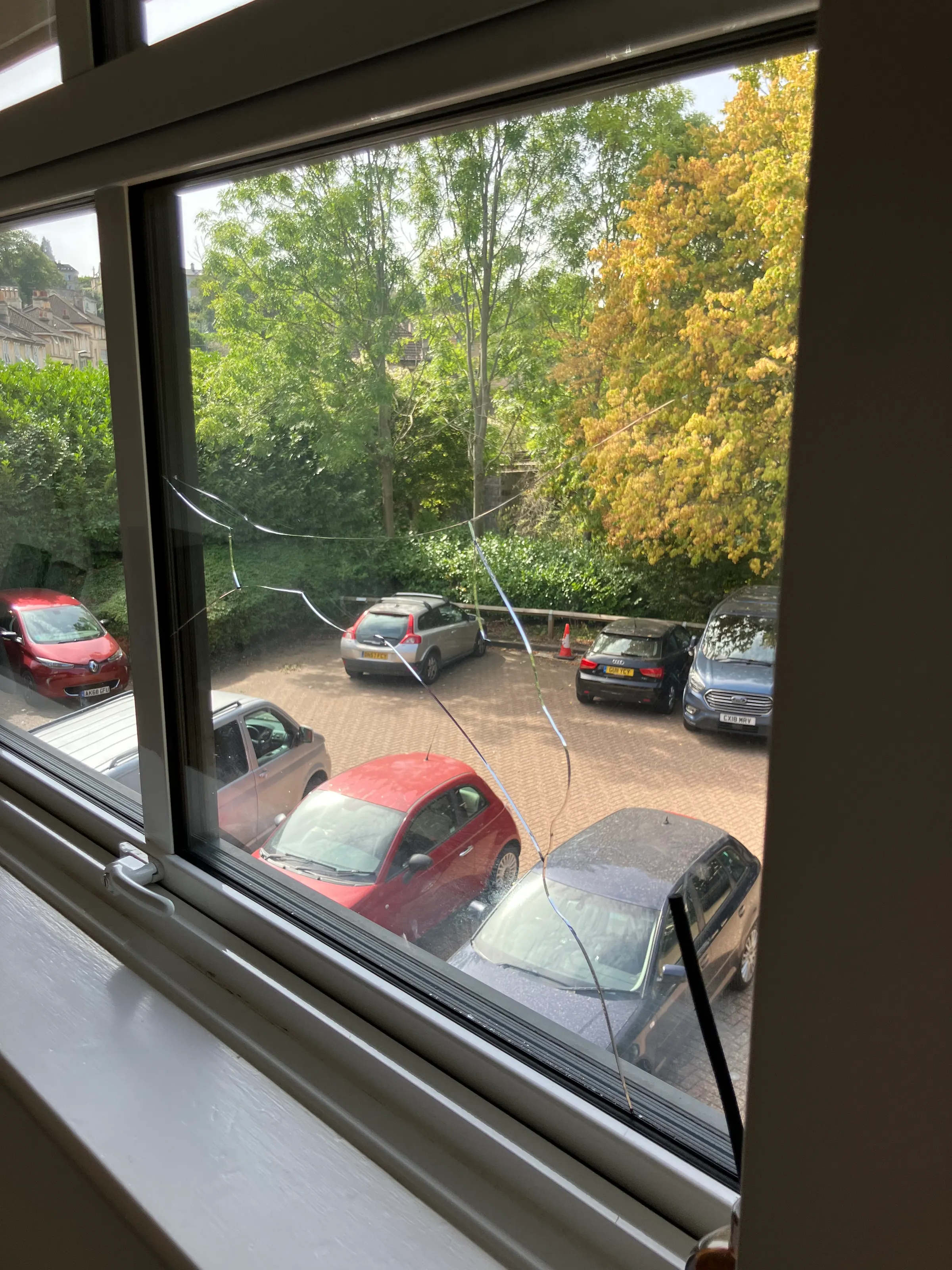 Our window in our flat that was broken. I wish it was all out to get better ventilation in that place!