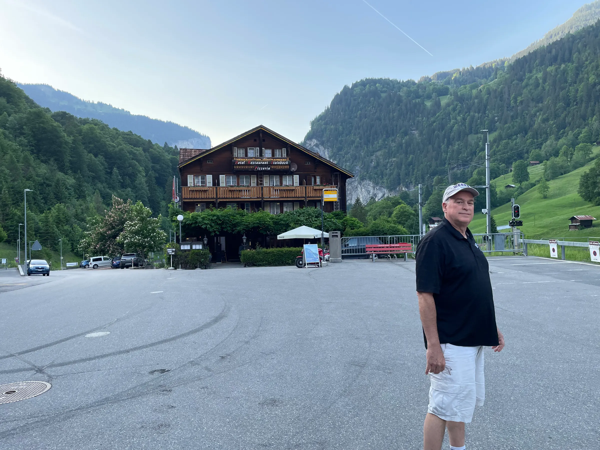 Funny, the building behind me is where we checked in at for our room here in Lauterbrunnen. But our room is across the stree from where I’m standing. They had to escort us up the street to the building that has our room.