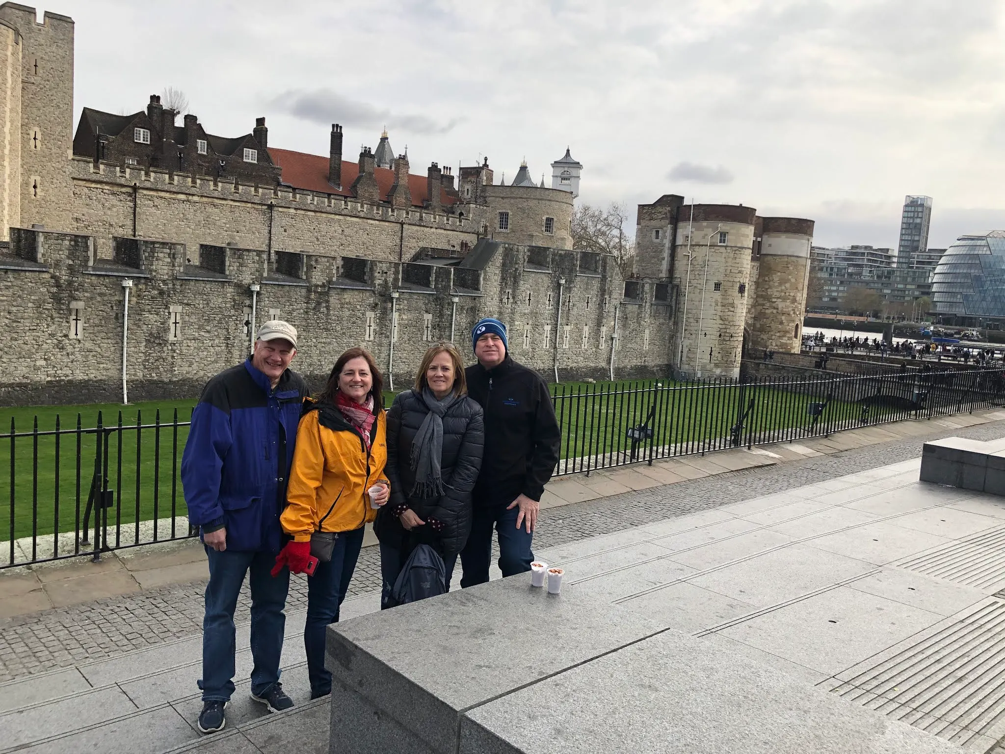 The group about to go into the London Tower...the fort like structure in the background.