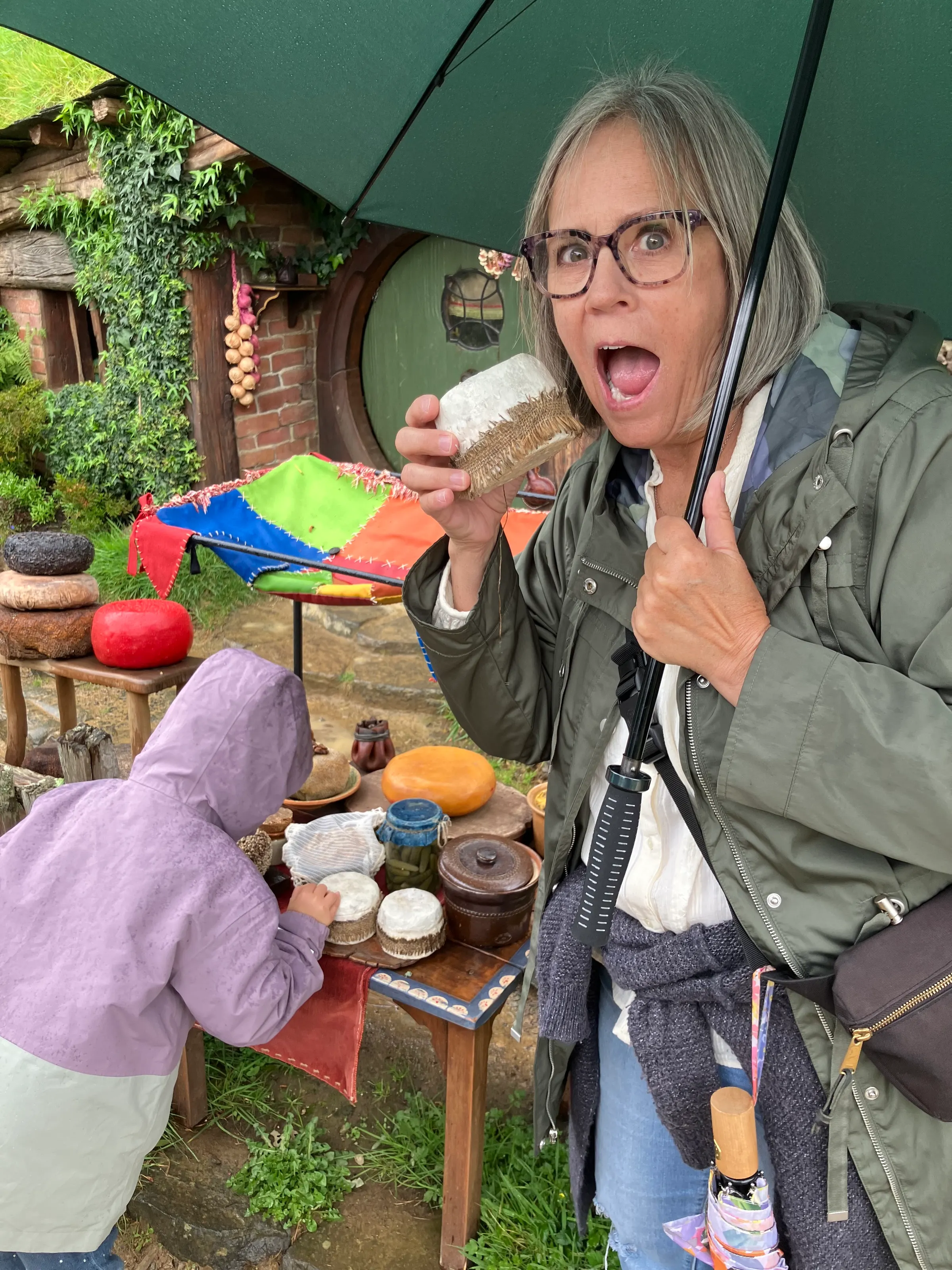 While waiting for our tour, we bought some hot chocolate. It looked a whole lot better than it tasted. However, the chicken cream pie in the background was amazing. You just never know what you’re going to get.