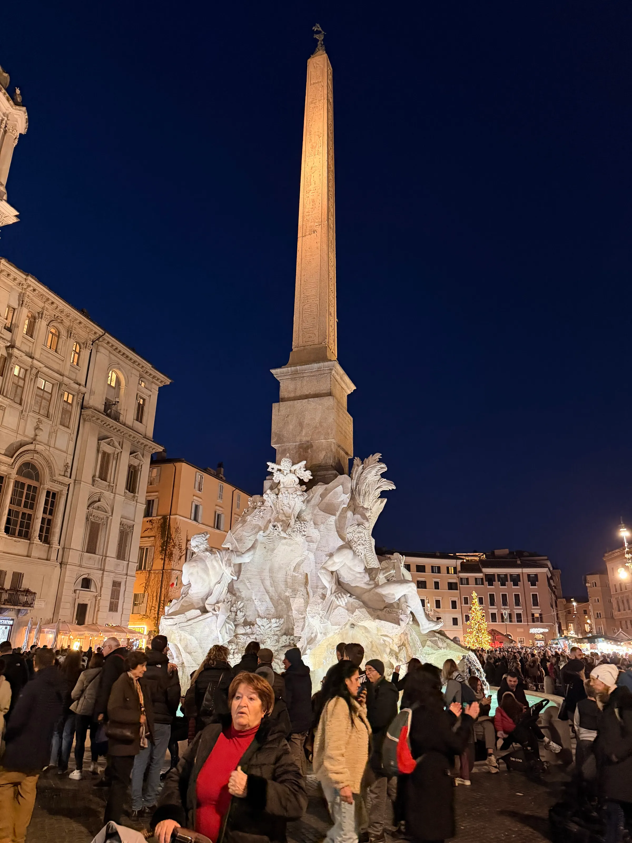 This is Piaza Navona where the Christmas market was. Really lots of people there.