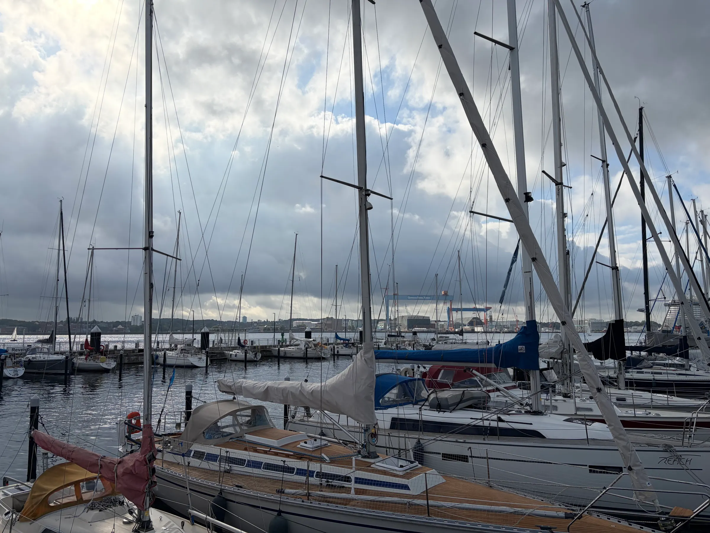 This harbor is full of sailboats. I’m sure on warm summer days, the harbor is full of boats sailing out to see.