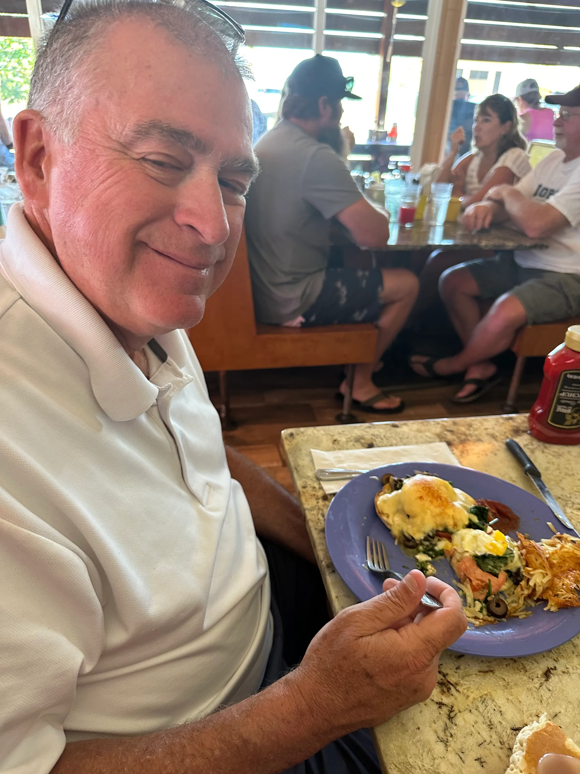 Eating at the Kountry Kitchen. I had the Garden Eggs Benedict.
