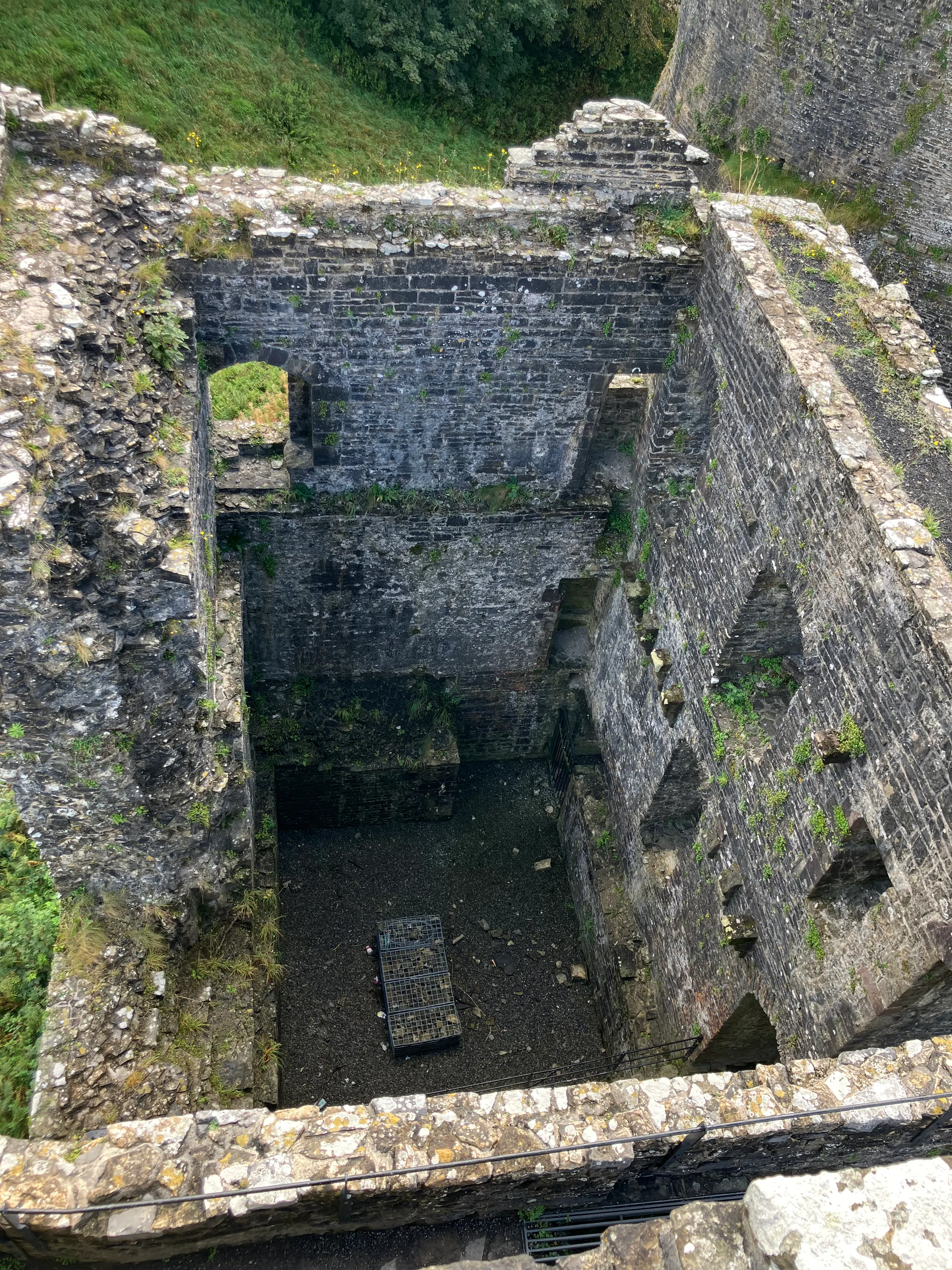 Looking down into one of the large rooms from one of the towers.