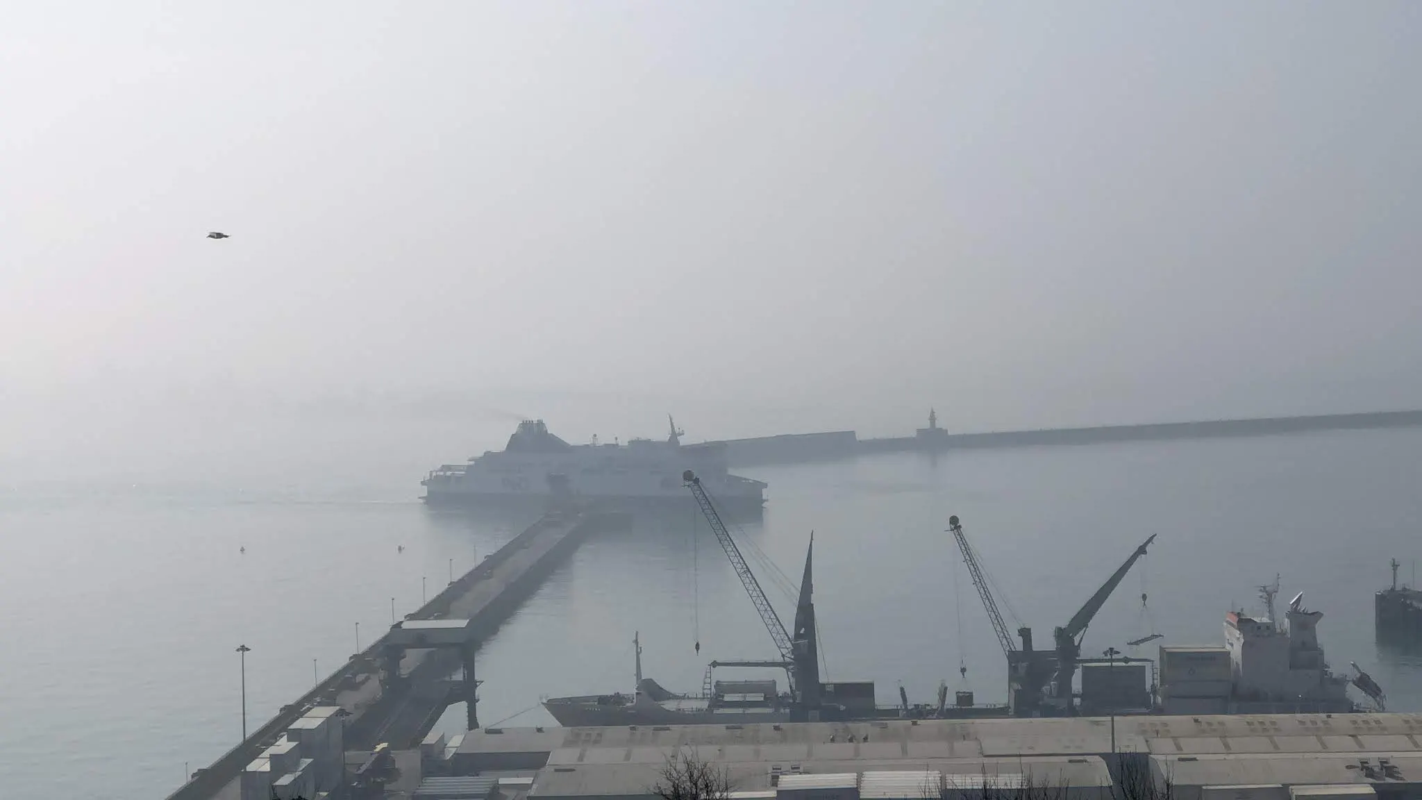 Ferry coming in from France.