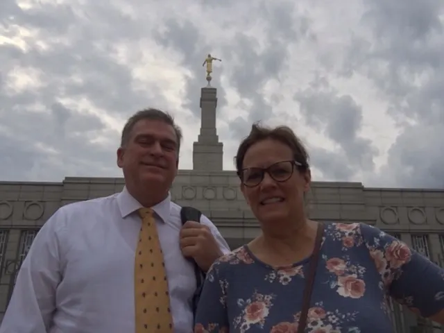 Angel Moroni behind us....