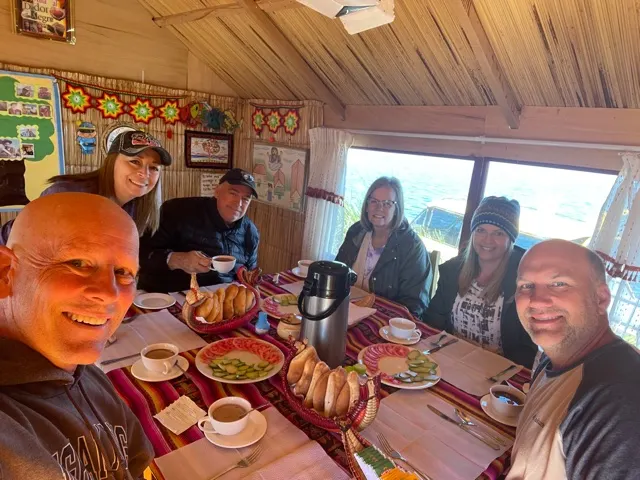 Breakfast this morning. Pretty yummy. Tonight we get Alpaca or Chicken. Denise and I are going for Alpaca.