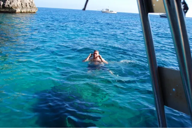 A awesome plunge into the sea....off Capri.