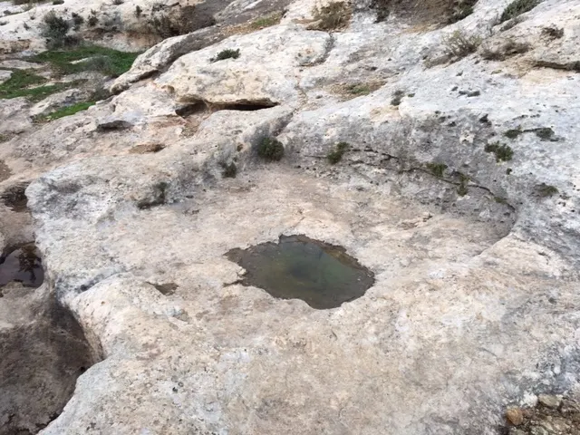 Wine press...they filled this area up with grapes and then with their feet....stomped on them.
