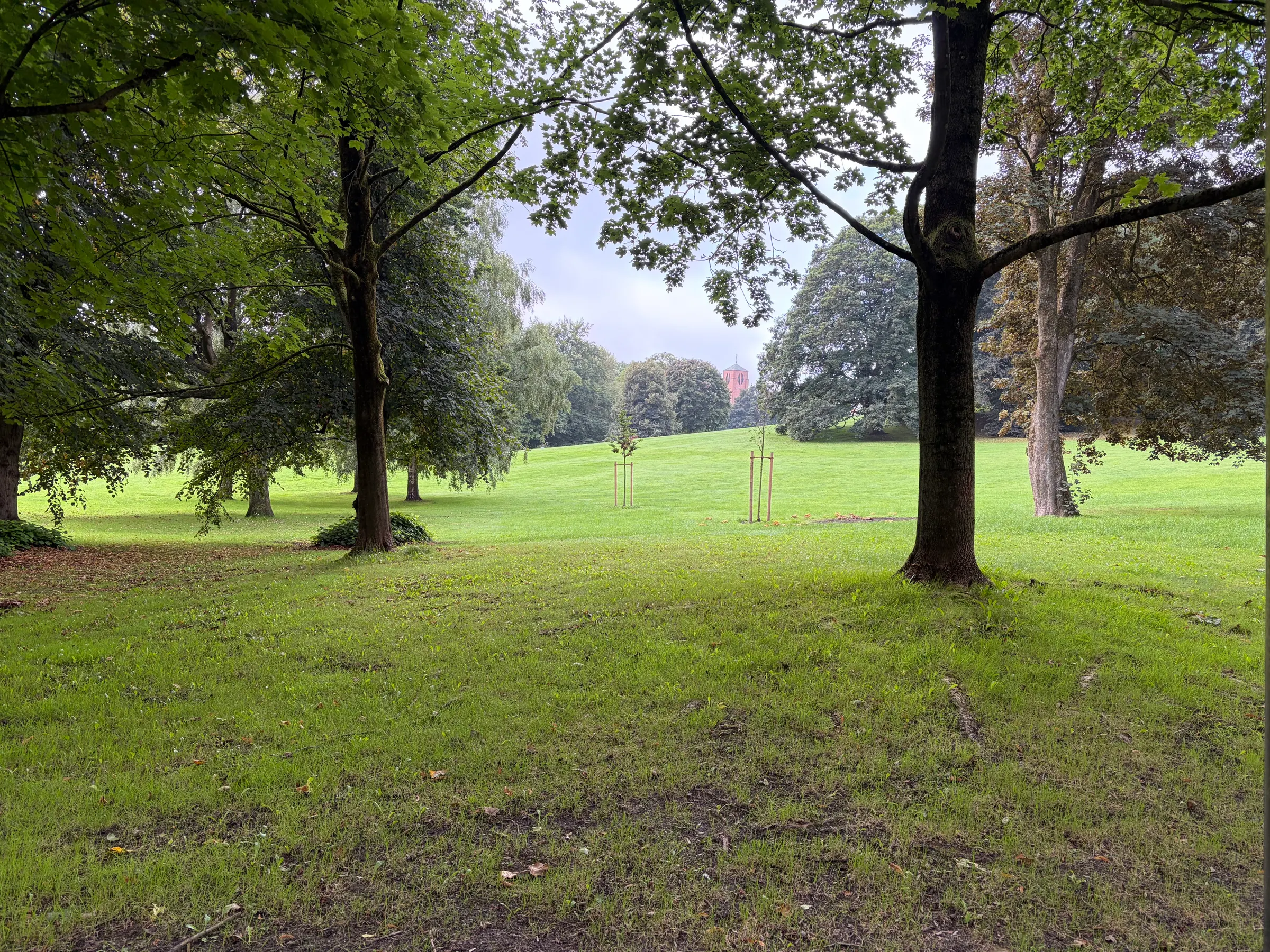 This is the park that we rode through. It was pretty large and very green as you can see. I believe it was called Werftpark.
