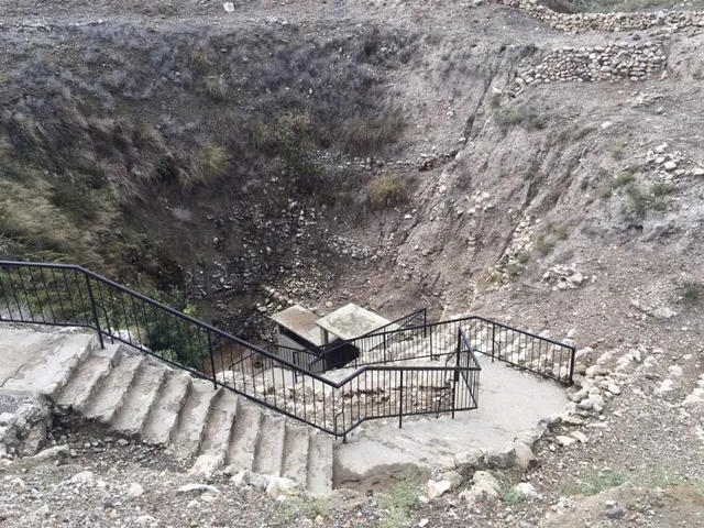 The stairs down to the tunnel that was built for moving spring water to the city...