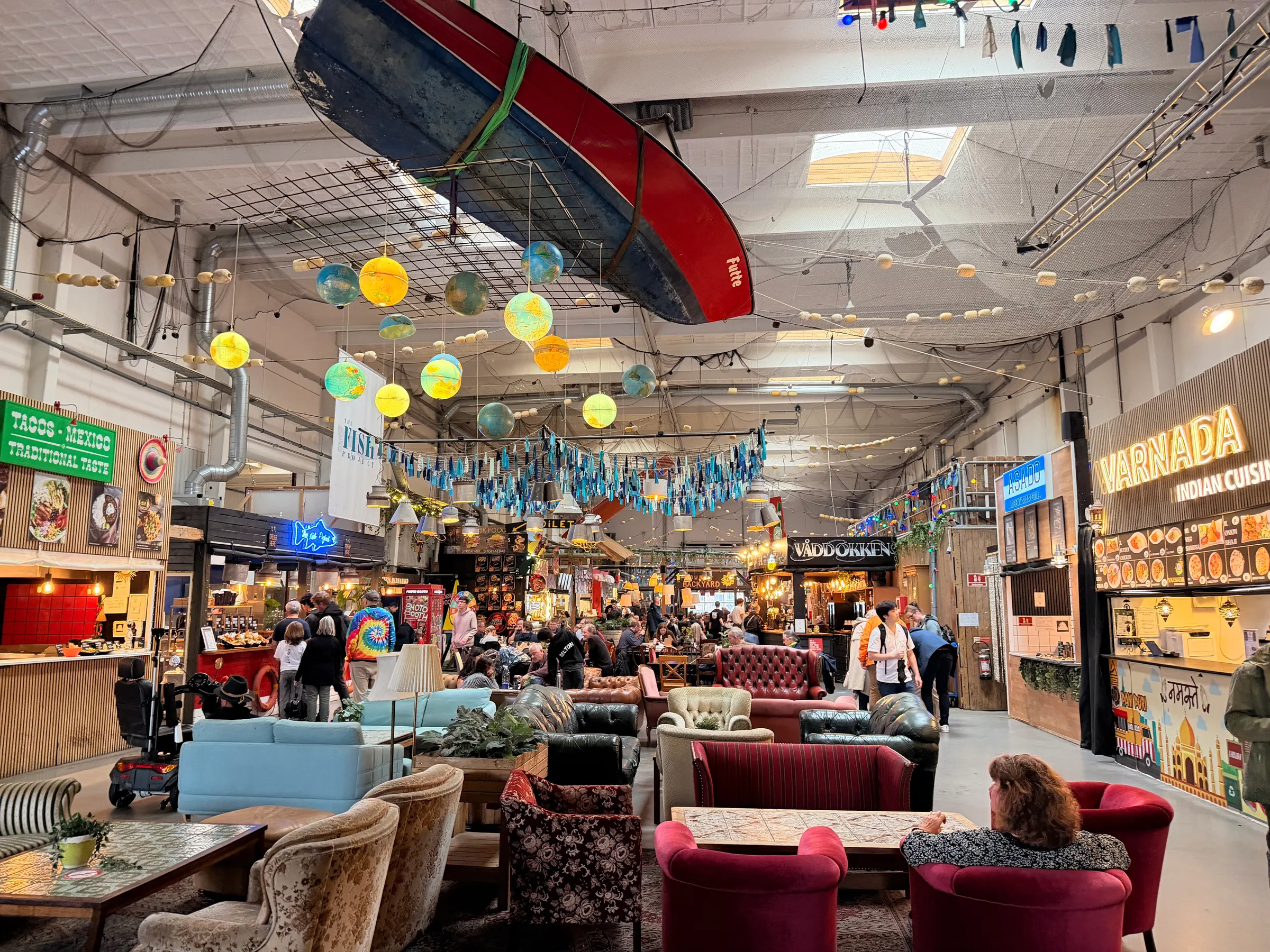The food hall at the Street Truck ‘Warehouse’ in Helsingor.