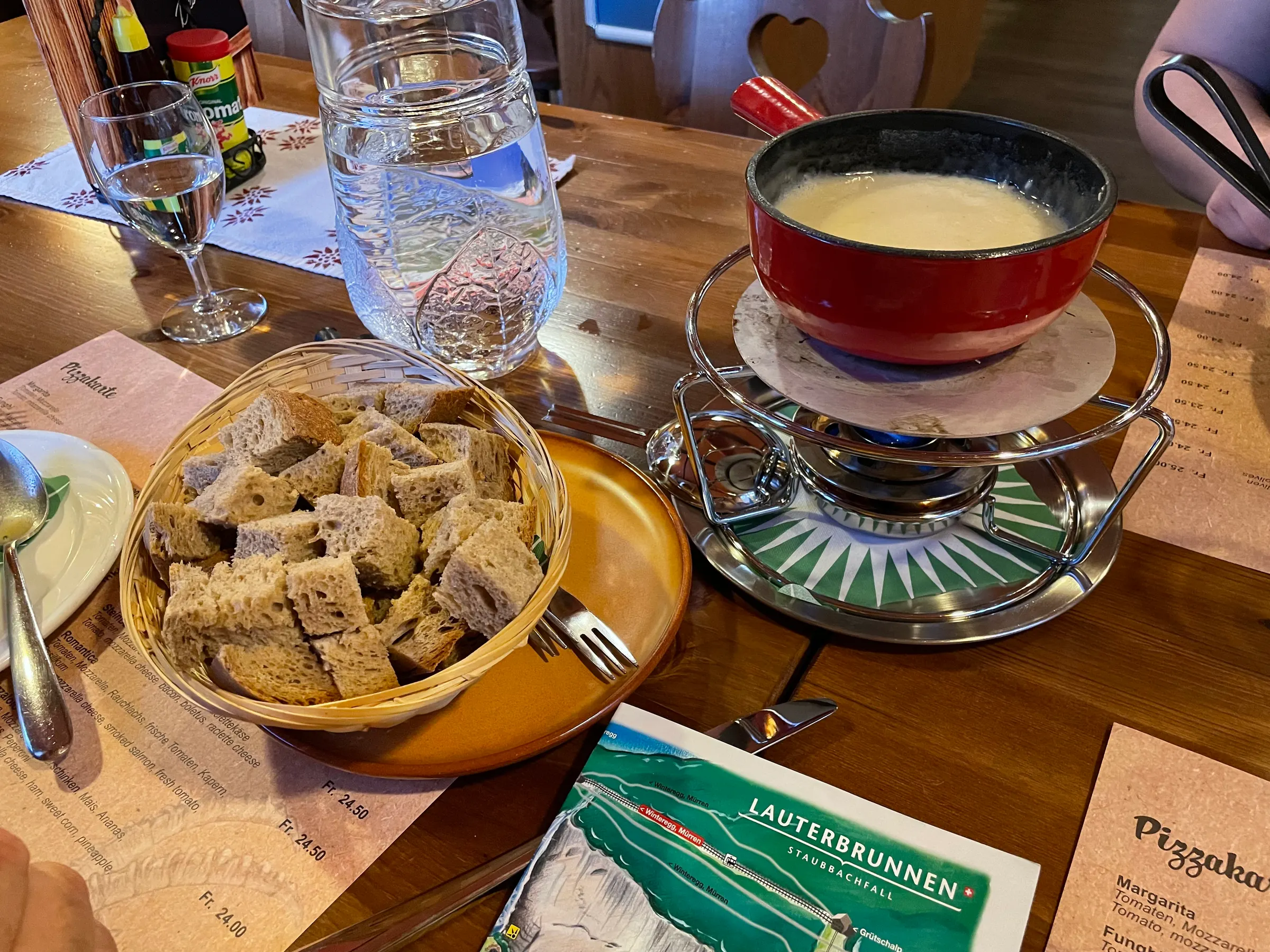 My dinner….cheese fondue. It was pretty good.