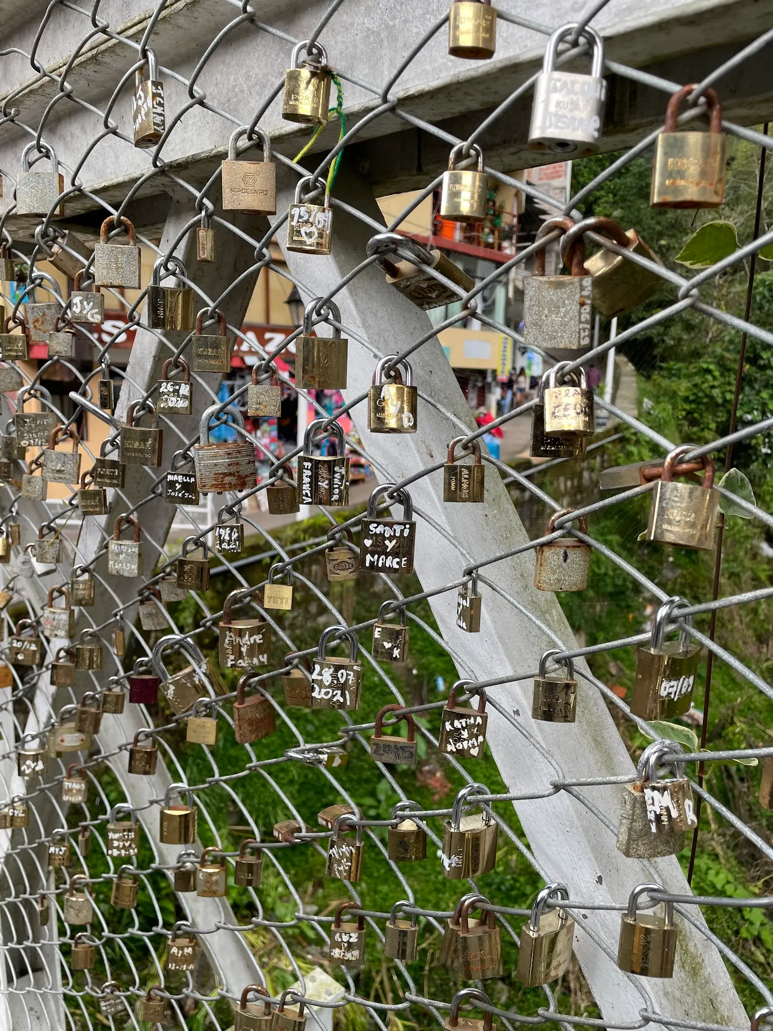 In Machu Picchu Pueblo there is a bridge where the river flows from the springs down into the much bigger river that has locks on it. Denise says we are doing that this Wednesday before we leave in recognition of our 40th anniversary that day