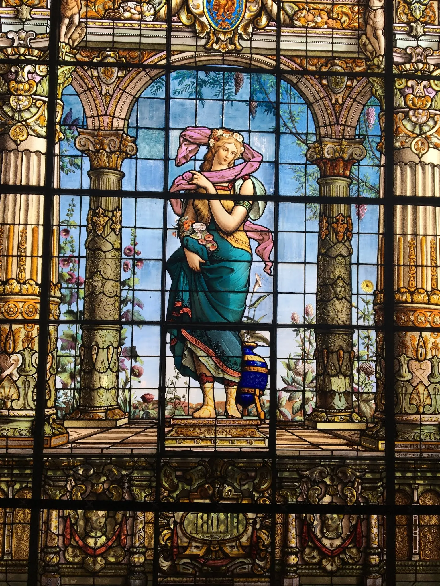 One hall way in the castle was lined with beautiful stained glass. This was one window.