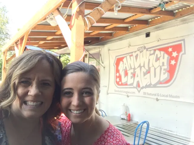 Denise and Mackenzie at the food truck.....