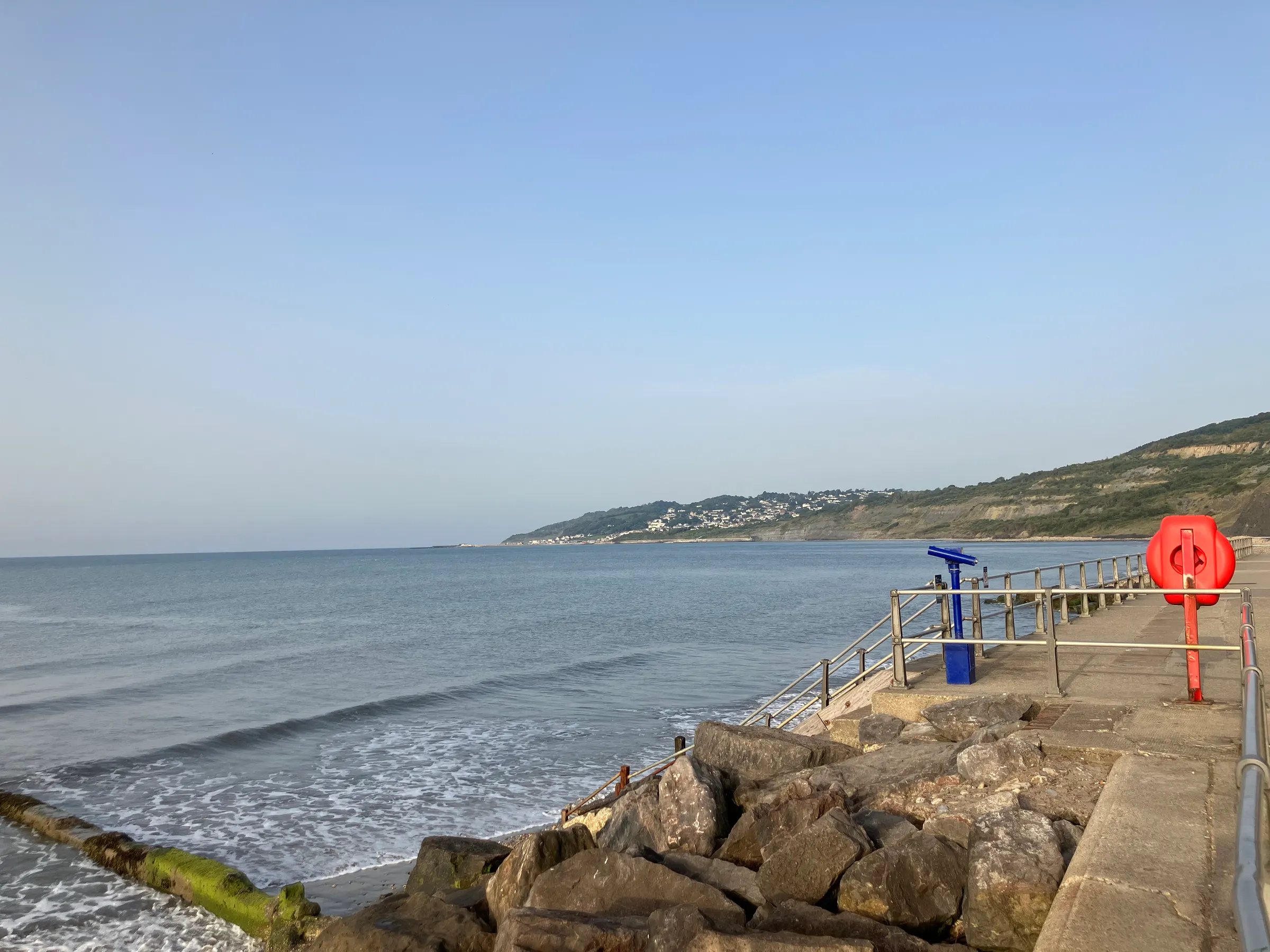 Charmouth beach looking toward Lyme Regis.