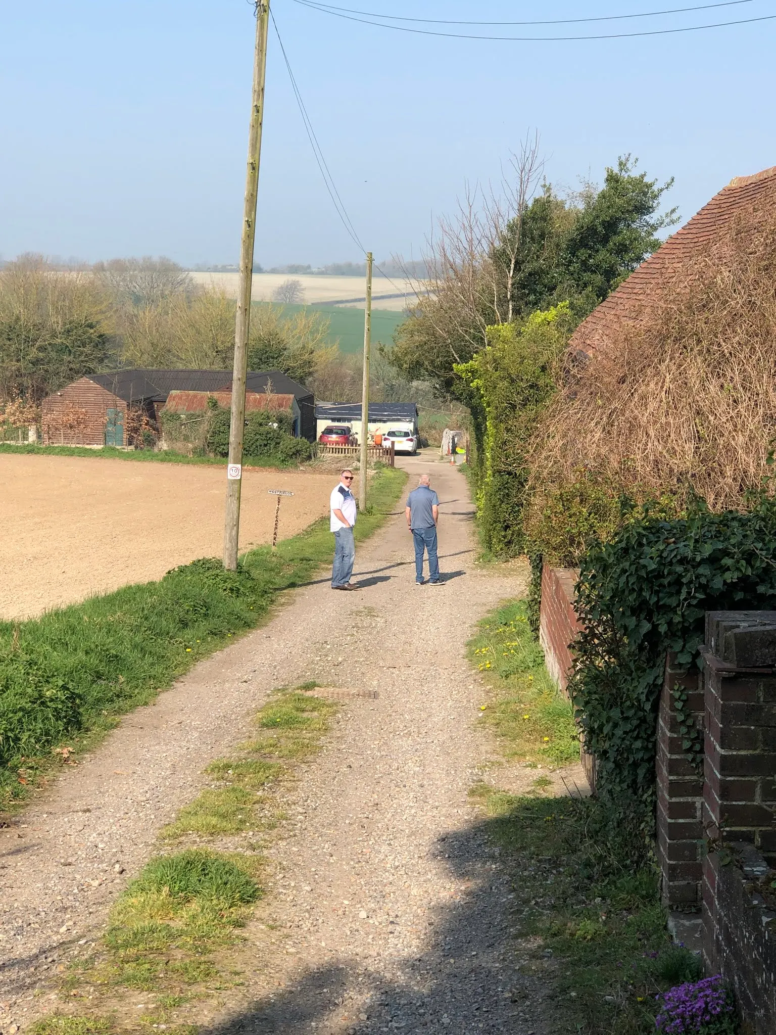 The country lane that we found and drove to Diane’s Cottage.