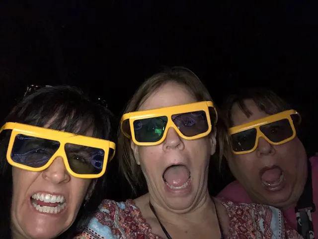 Thrill riders in the 4D theater...