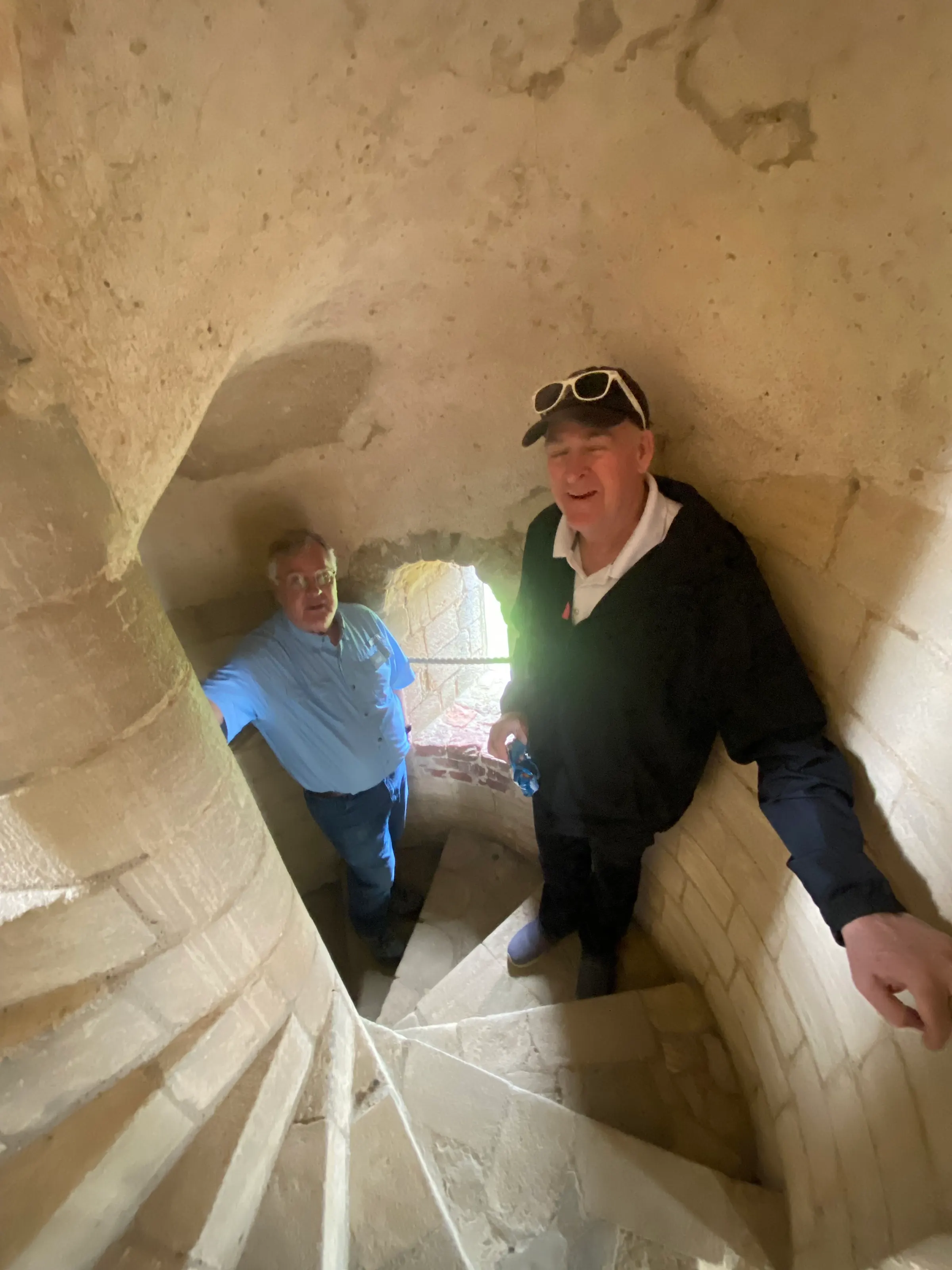 The spiral staircase found in the castle at Castle Rising.