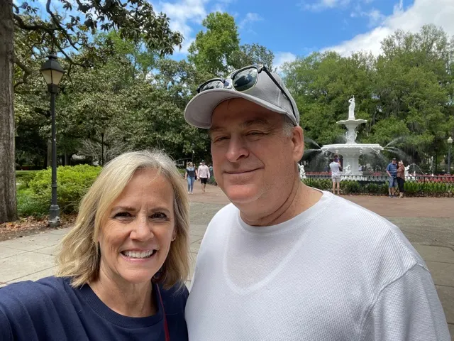 Monument trail in Savannah at Forsyth Park.....