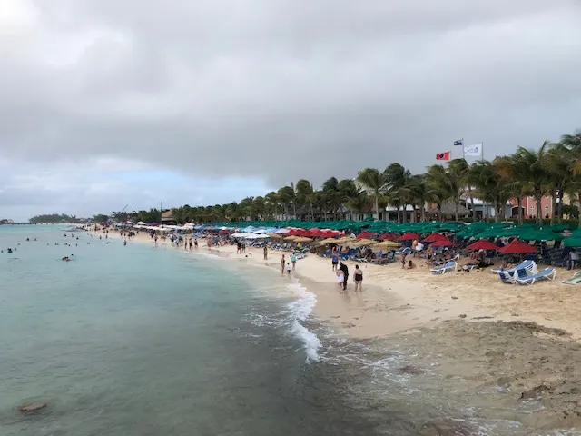 The beach...