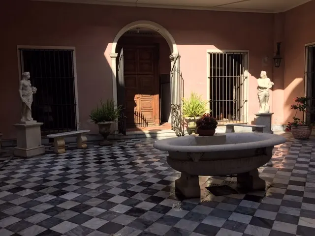 No...this is not the jacuzzi in our hotel. But it is about that size! We went into this courtyard to check it out. Turns out it was a free museum of stuff. We did not have time today to walk through it. Who knows what relics they had.