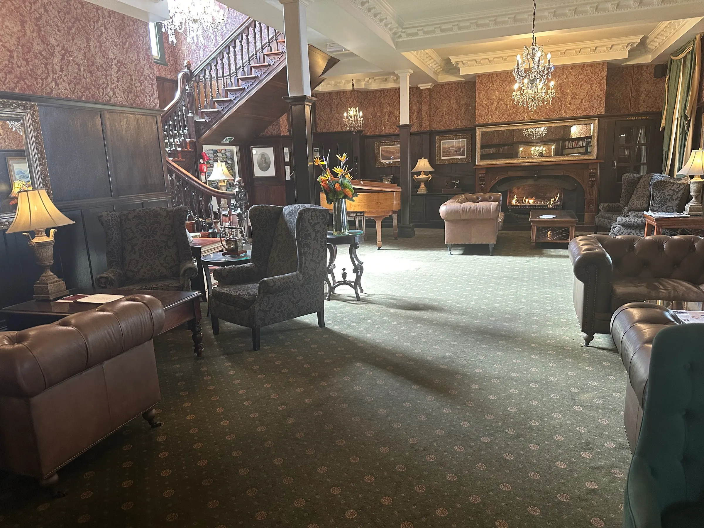 This is the lobby of the Princess Gate Hotel. It’s pretty old yet pretty quaint. They had a nice warm fire going.