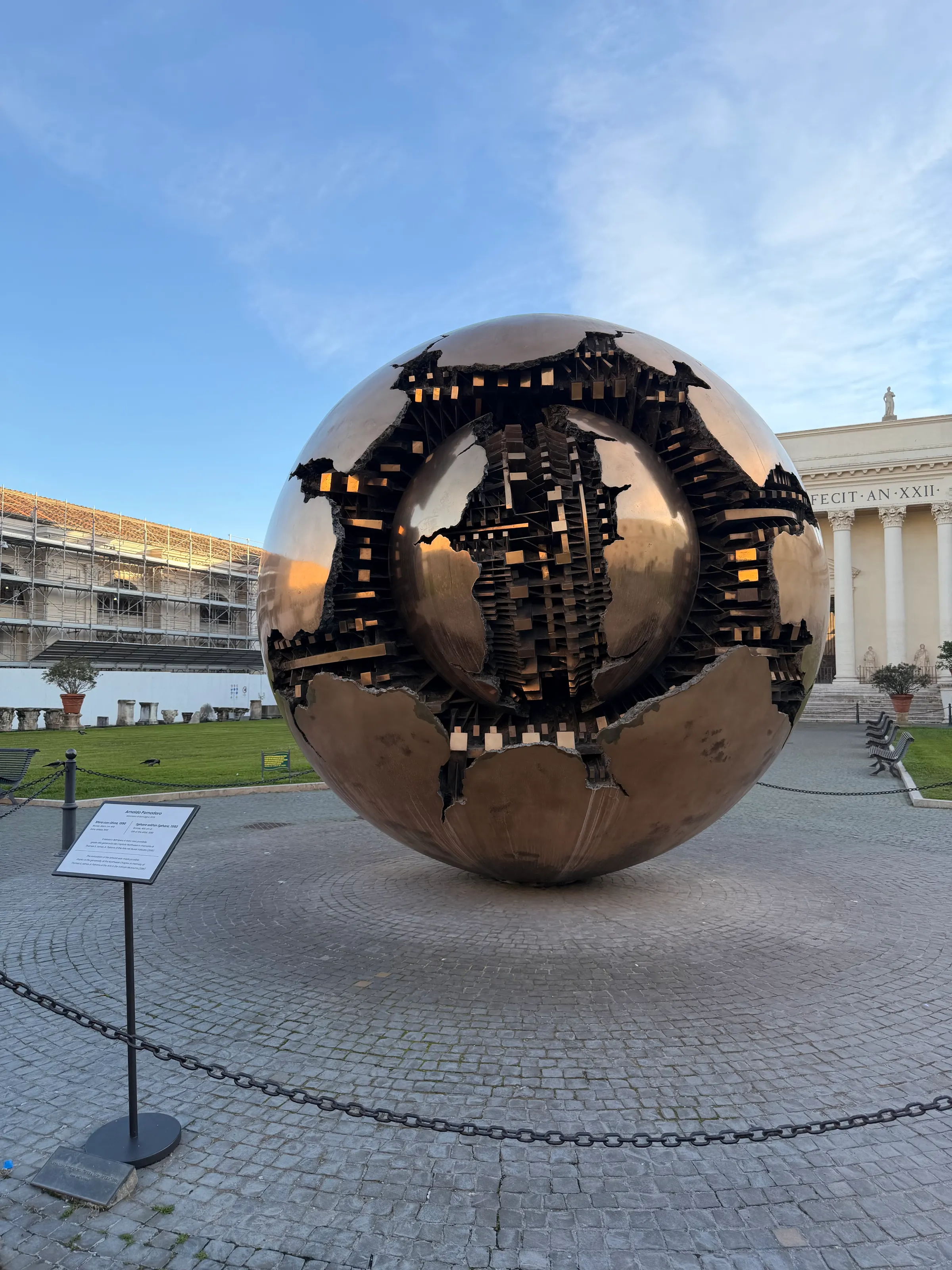 This sits in one of the squares at the Vatican. It’s just an art piece.