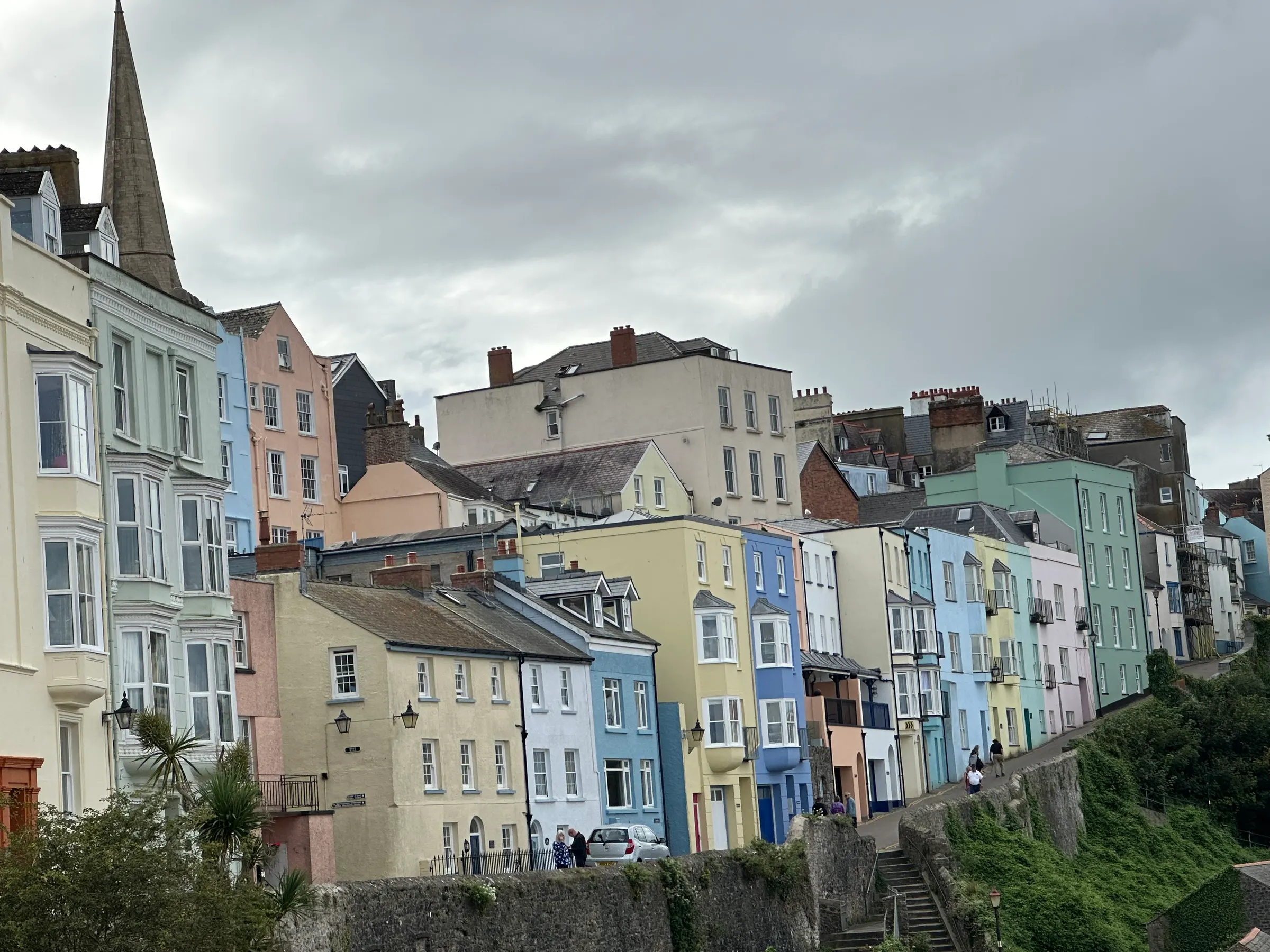 Colorful housing in Tenby.