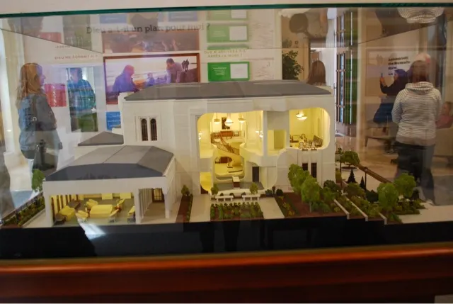 In the Visitors Center, they have a replica of the temple and its inside....
