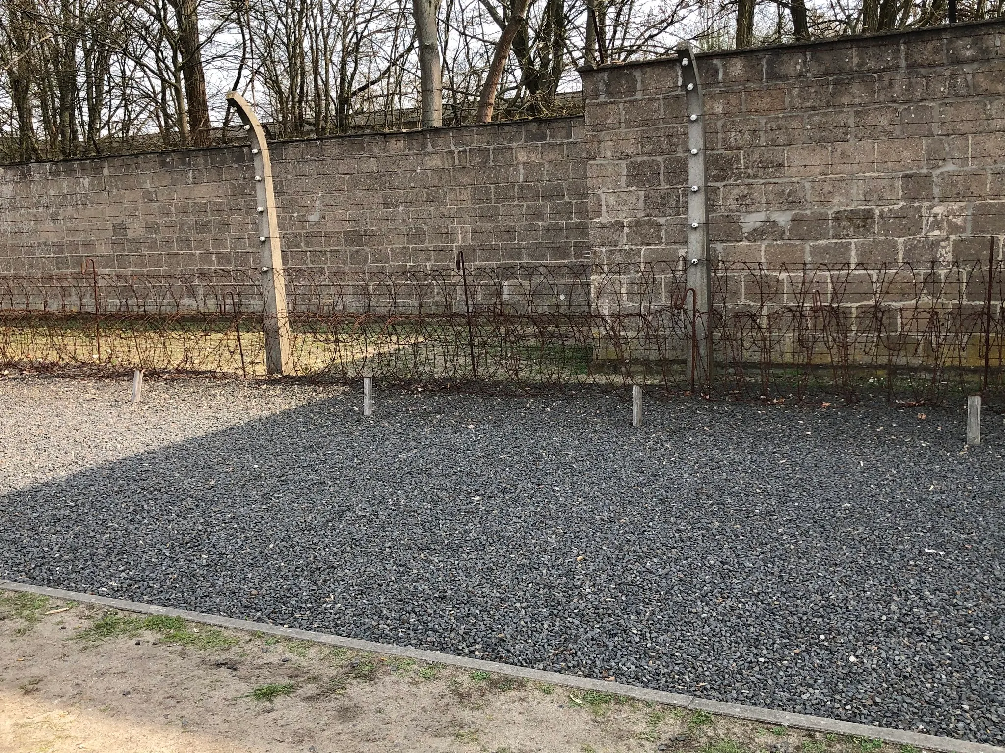 The security fence at the camp....