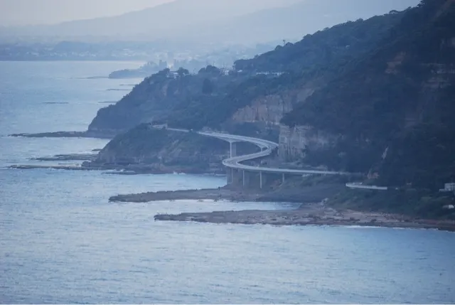 Looking back at the Sea Cliff Bridge. Pretty impressive looking back on it.