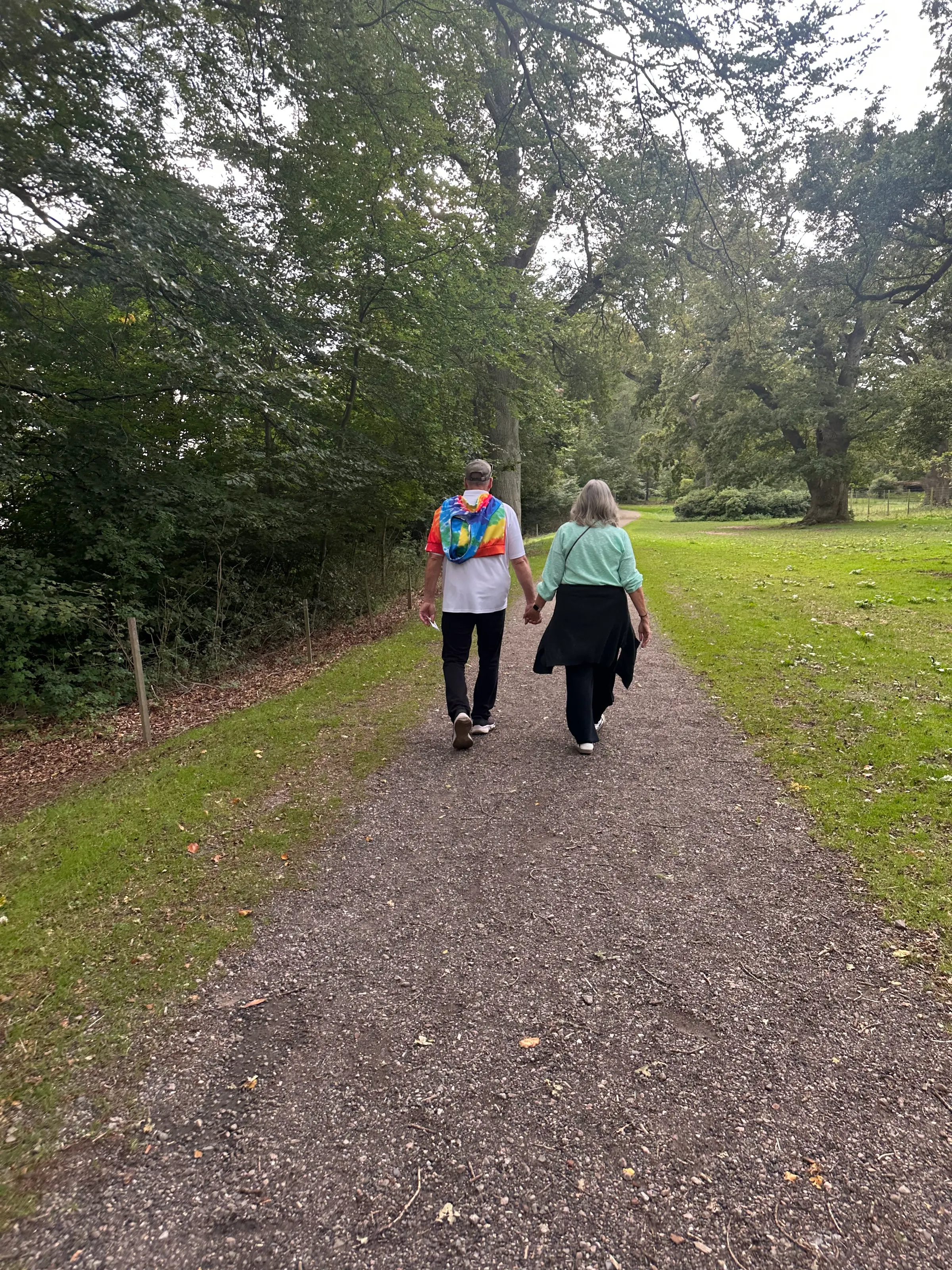 Us walking in the park that is part of the grounds at Bosjokloster.