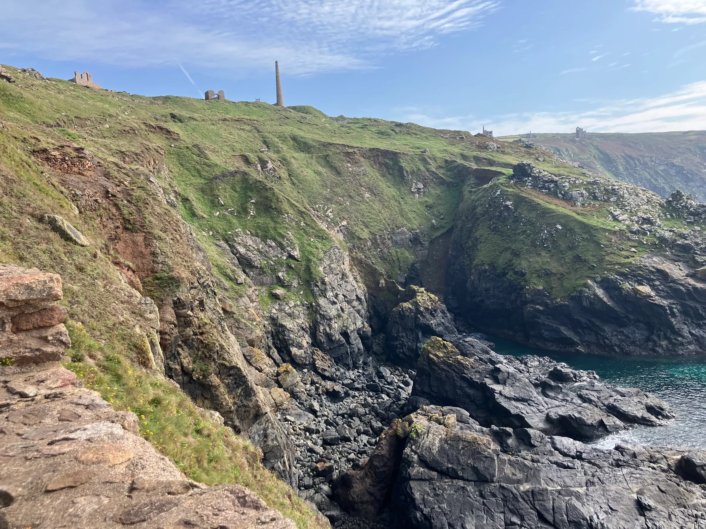 The stack that you can see in the distance were built to vent the mines from gases and things that were dangerous to the miners. The landscape in this area is dotted with them.
