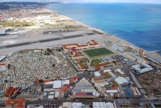 Looking down at the east end of the runway and done the Sun Coast (south east Spain)...