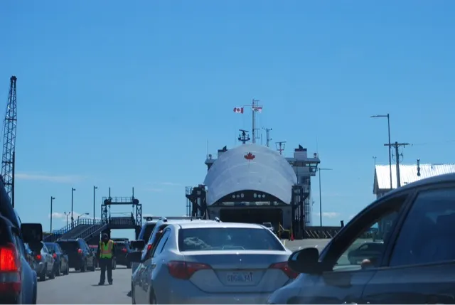 Waiting to get on the ferry....