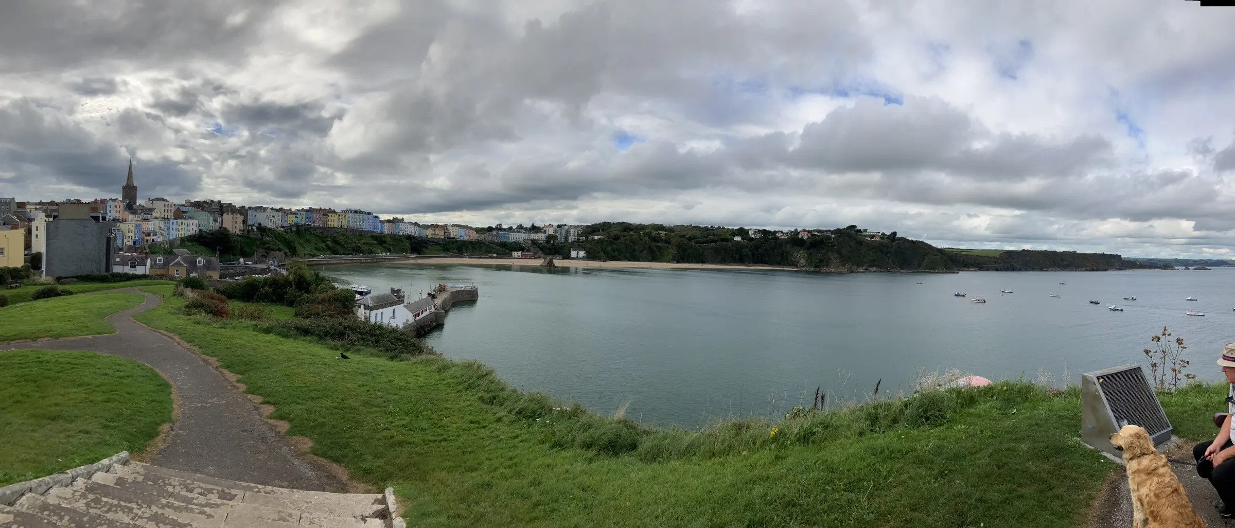 The bat and beach at Tenby.
