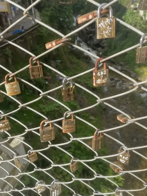Our lock to celebrate 40 years of marriage. It is now on the fence on the bridge.