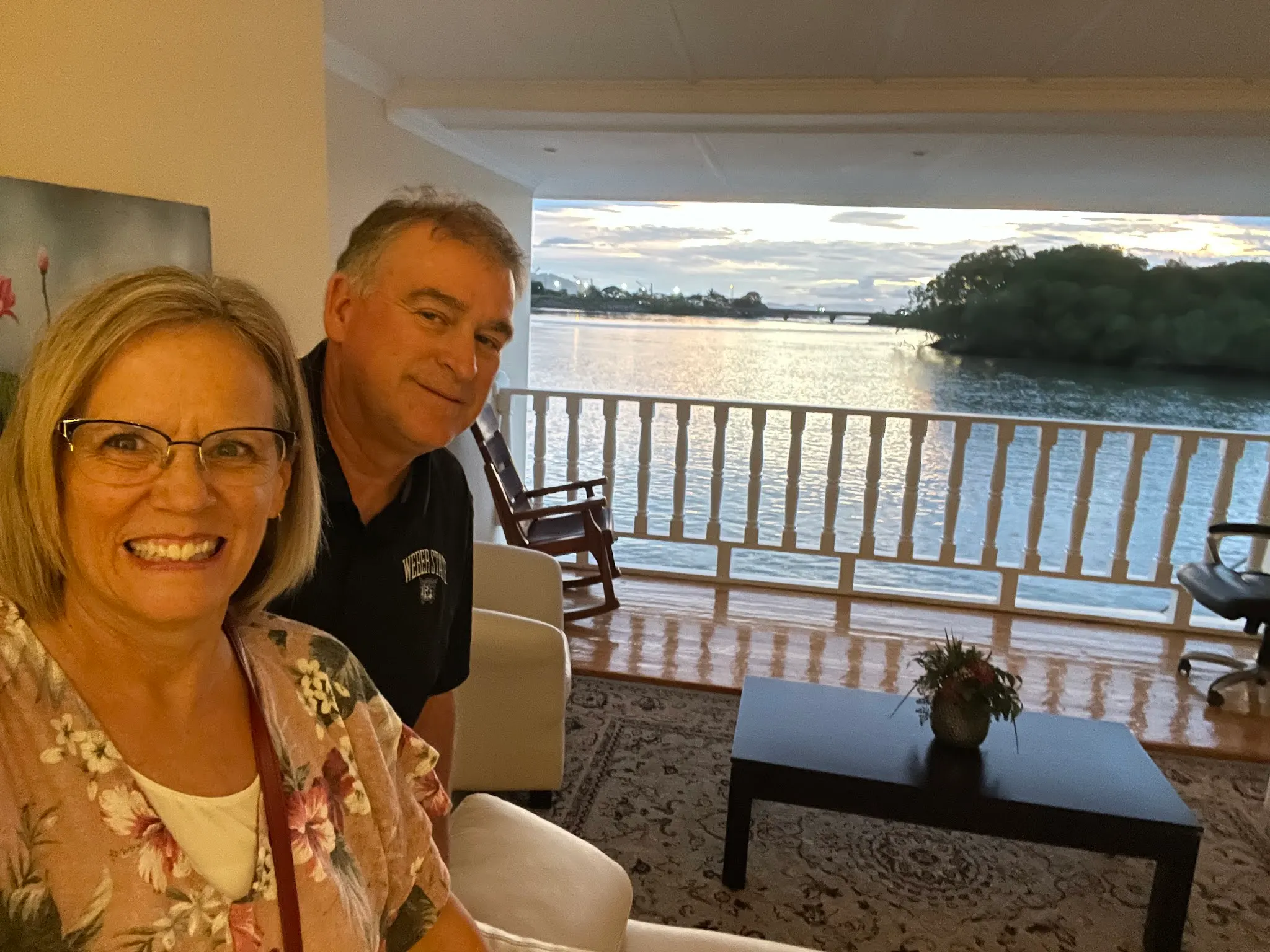 This little area is just outside our room door for sitting and just relaxing. It is kind of humid, but cooler than we anticipated. We’ll see how the morning is.