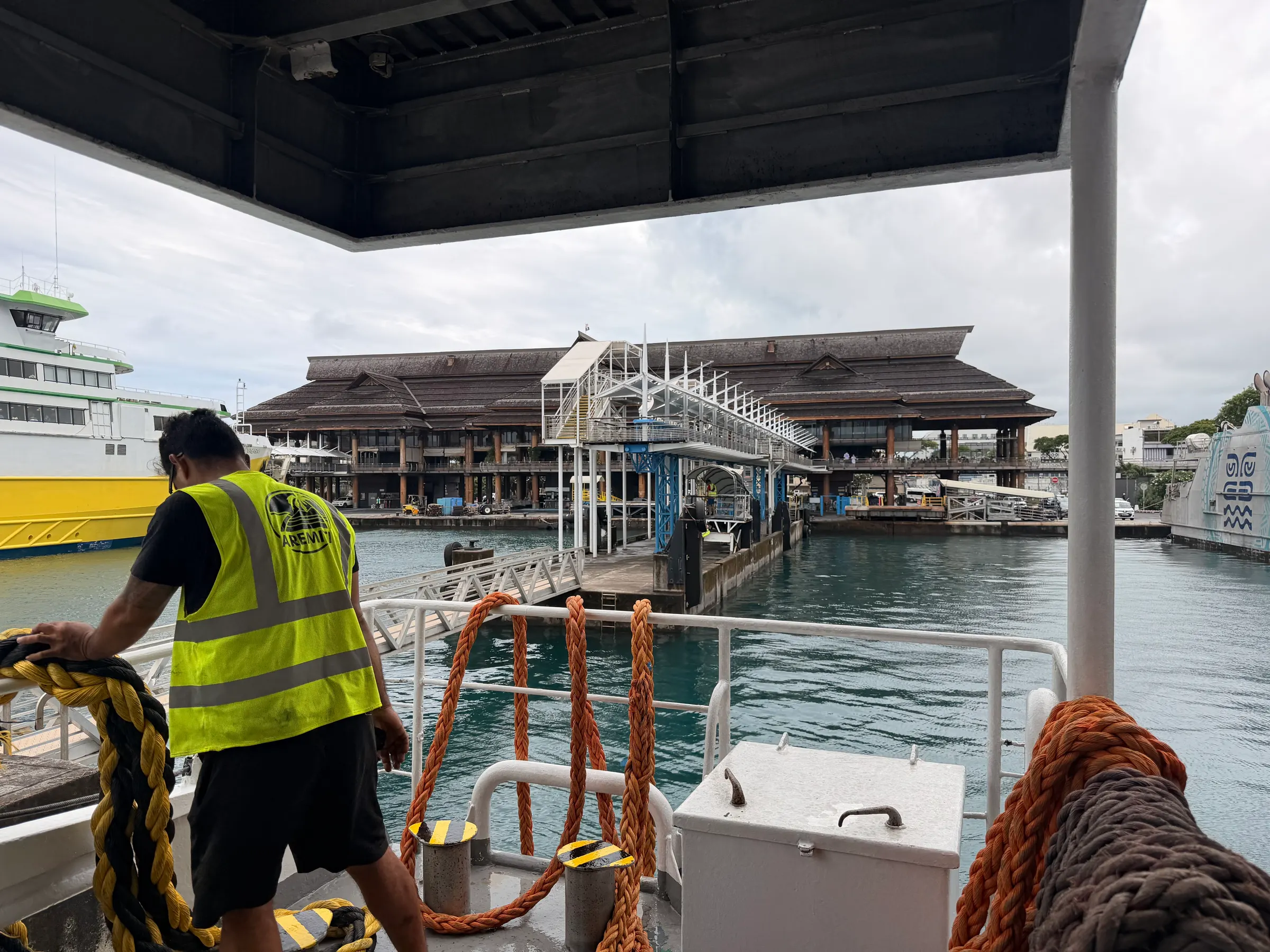 This is from the back of the ferry as it backed into the harbor. We were down here to get back to where our car was to get ready to go off the boat.