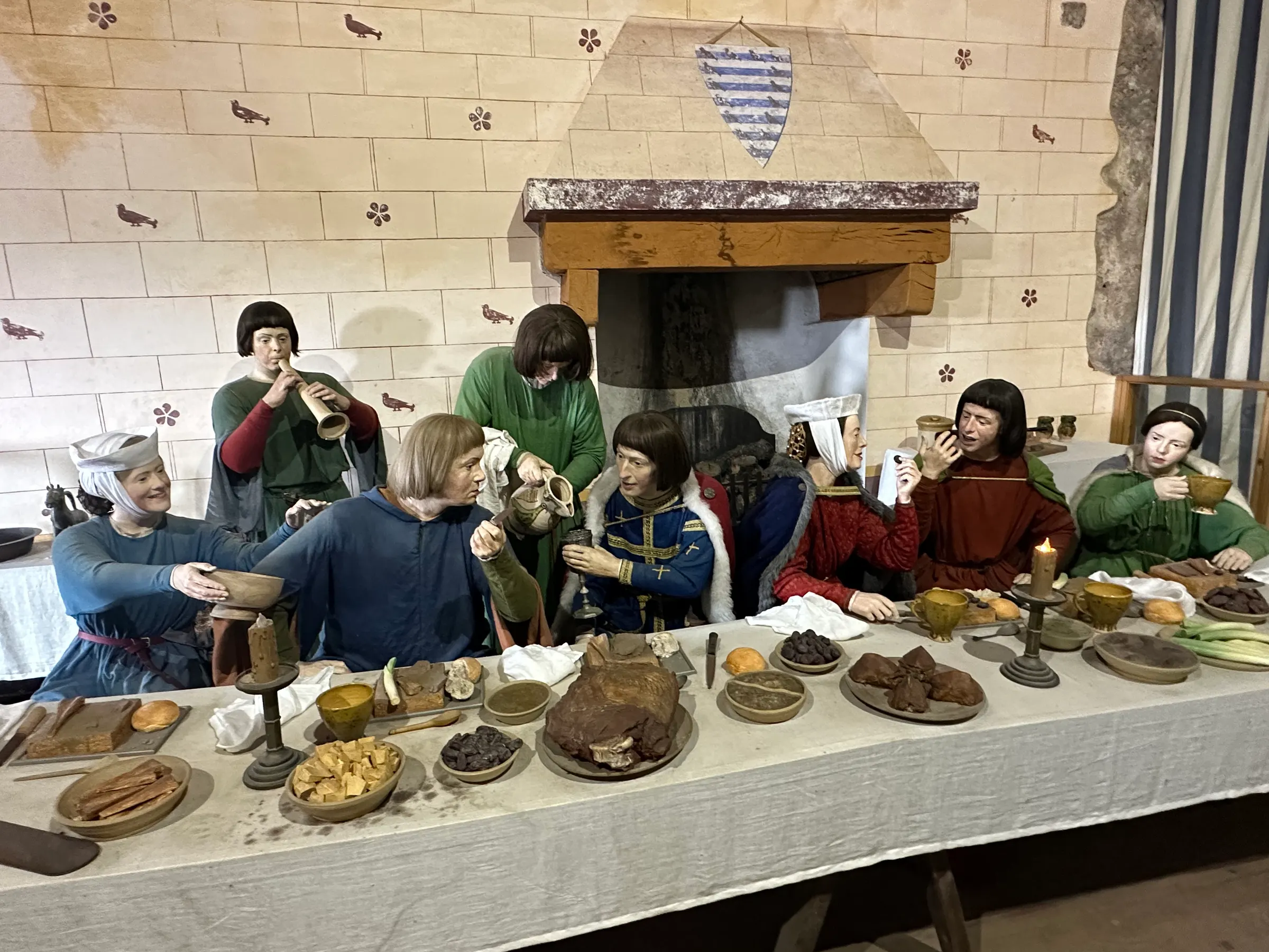 Dinner time in the castle. They had some of these mockups as you visited parts of the whole castle.