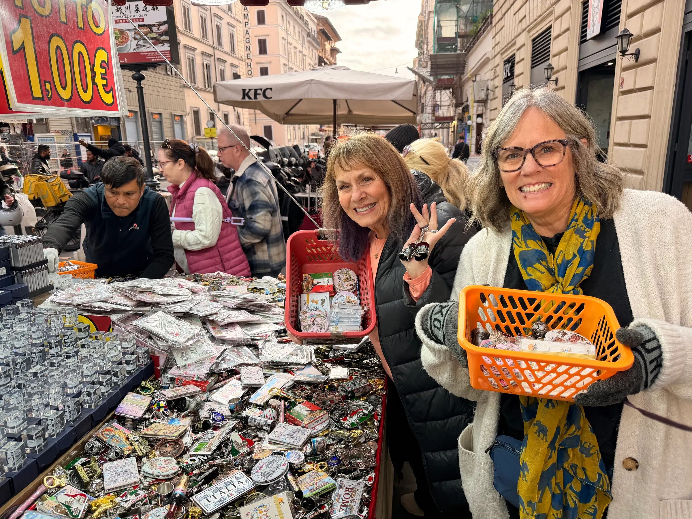 To kill an hour, the two who say ‘they don’t like to shop’, spent more time buying stuff. This happened to be their version of a ‘Dollar Store’ where everything was selling for 1 euro.