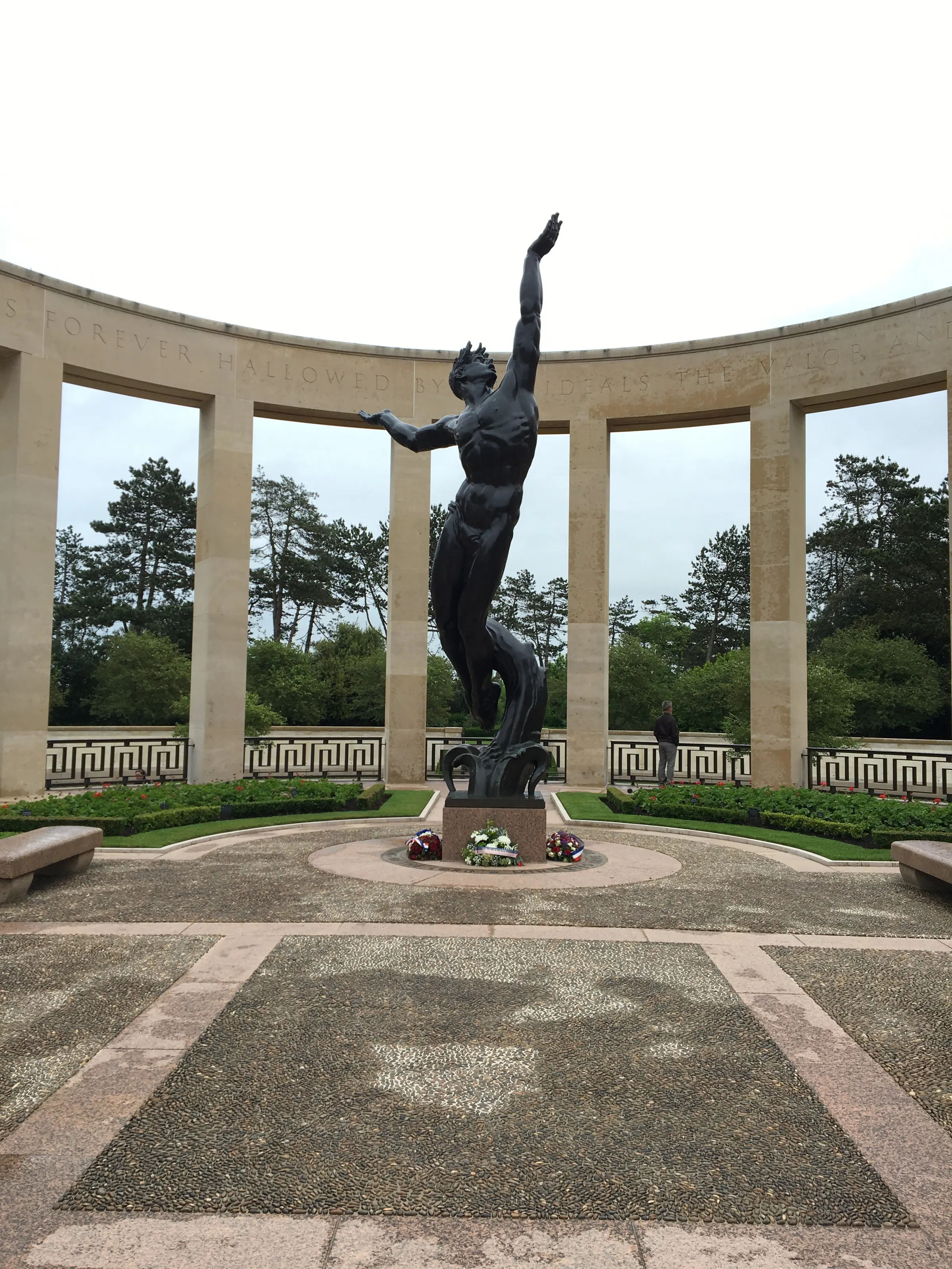 Nice statue at Omaha Beach Memorial.