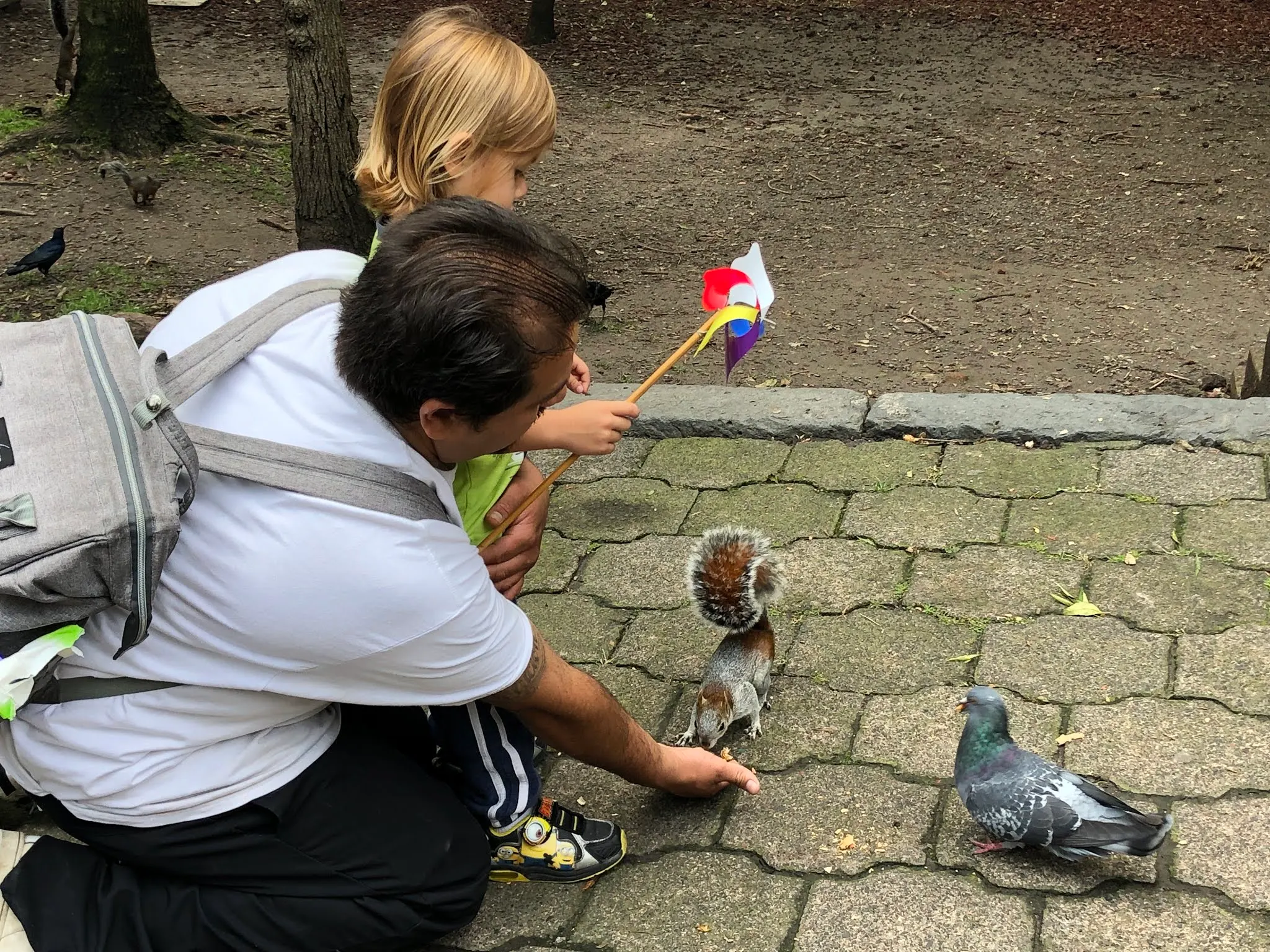 Feeding the squirrels....
