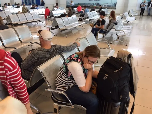 Tired at the Colonia ferry terminal...