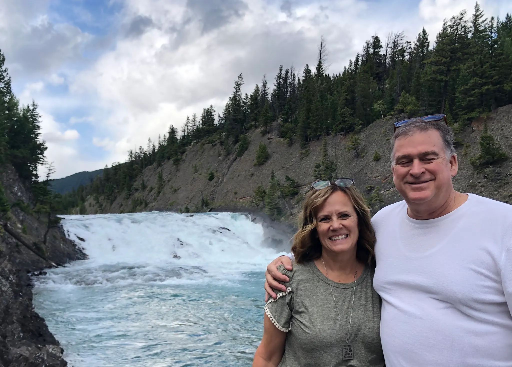 My beautiful wife with the falls behind us....