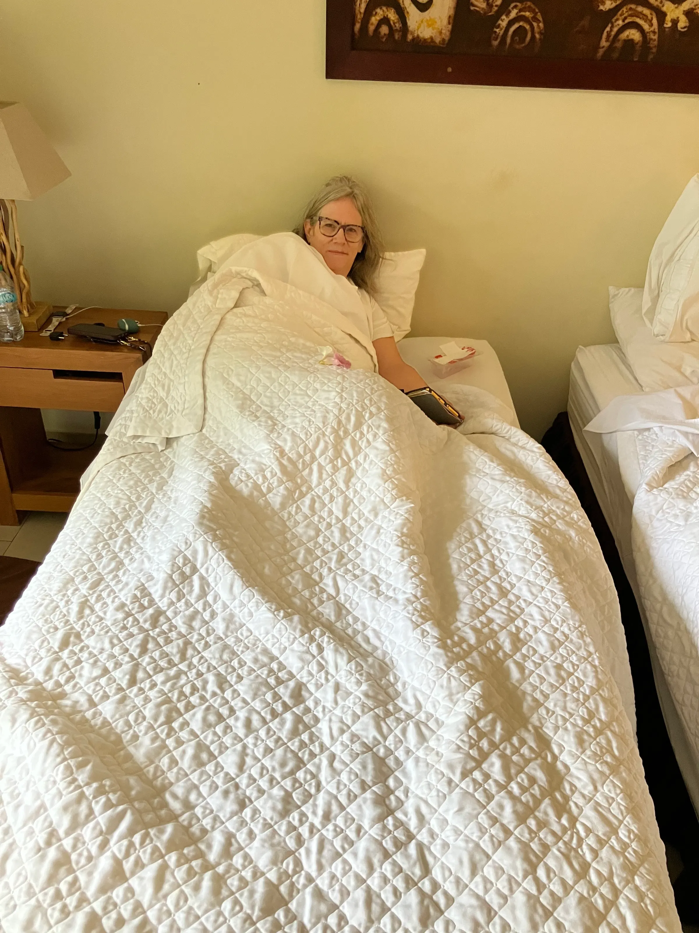 Denise enjoying day one…although it is only 7 AM!